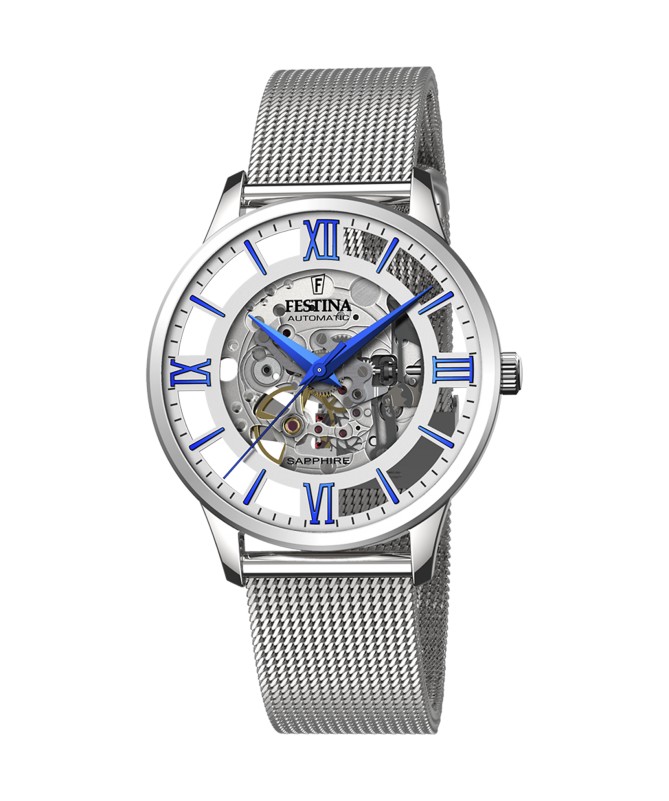 OROLOGIO FESTINA AUTOMATICO F20534/1 ARGENTO CINTURINO IN ACCIAIO, UOMO