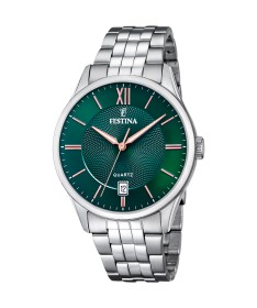 OROLOGIO FESTINA F20425/7 VERDE CON CINTURINO IN ACCIAIO, UOMO
