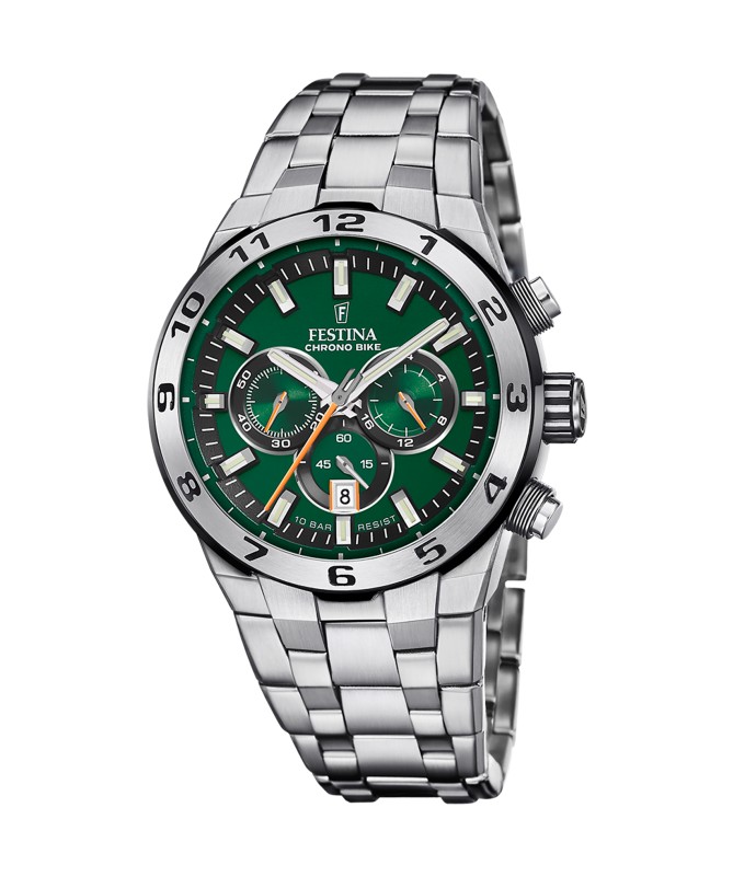 OROLOGIO DA UOMO FESTINA CHRONO BIKE VERDE CON CINTURINO IN ACCIAIO F20670/2