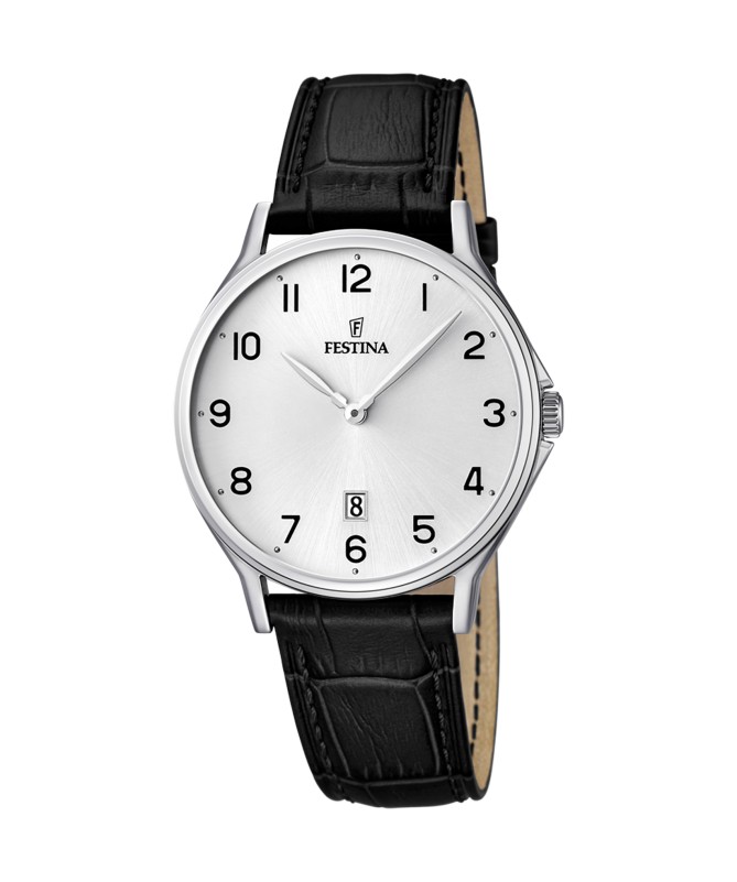 OROLOGIO FESTINA CLASSICS F16745/1 ARGENTO CINTURINO IN PELLE, UOMO