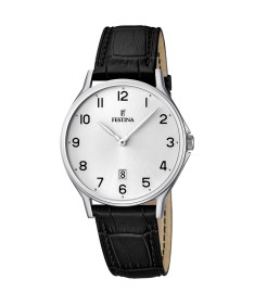 OROLOGIO FESTINA CLASSICS F16745/1 ARGENTO CINTURINO IN PELLE, UOMO