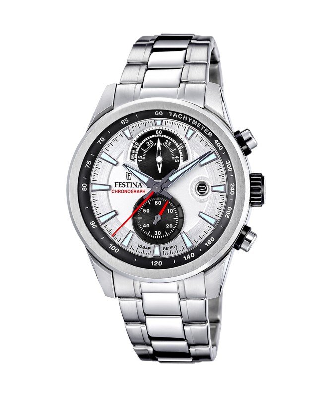OROLOGIO FESTINA TIMELESS CHRONOGRAPH F20694/1 GRIGIO CINGHIA ACCIAIO INOSSIDABILE 316L, UOMO