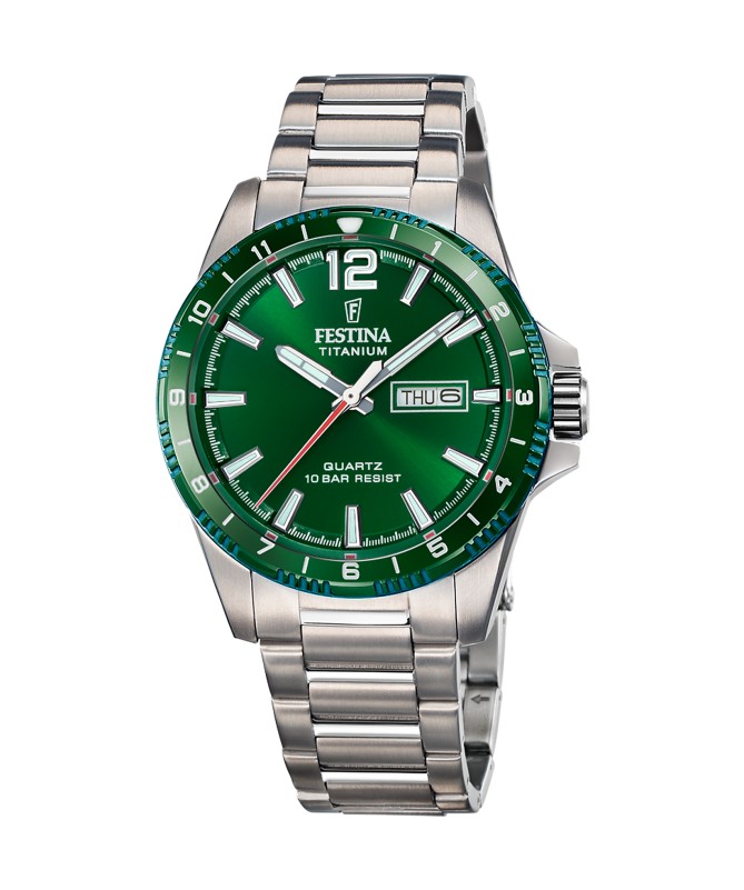OROLOGIO FESTINA F20698/3 VERDE CINGHIA TITANIO, UOMO