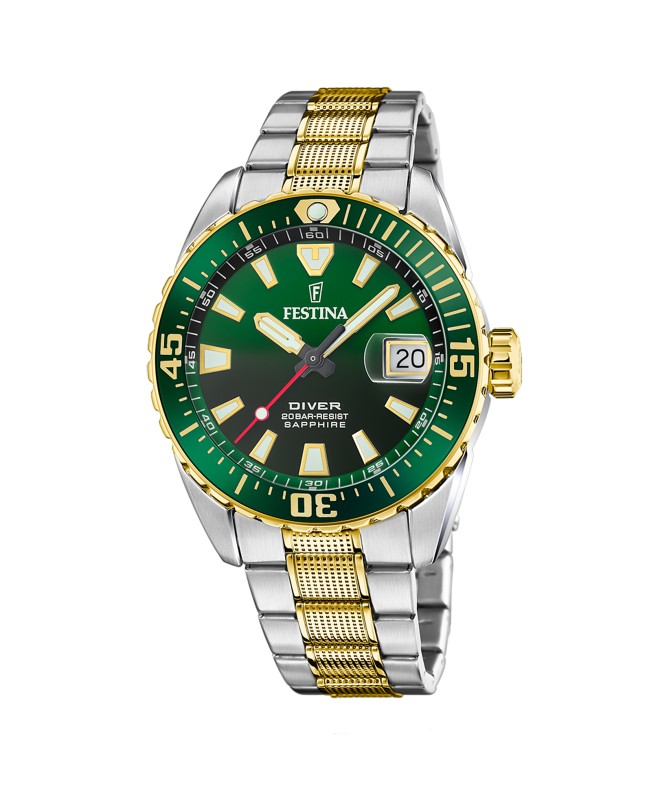 OROLOGIO FESTINA THE ORIGINALS F20706/2 VERDE CINGHIA ACCIAIO INOSSIDABILE 316L, UOMO