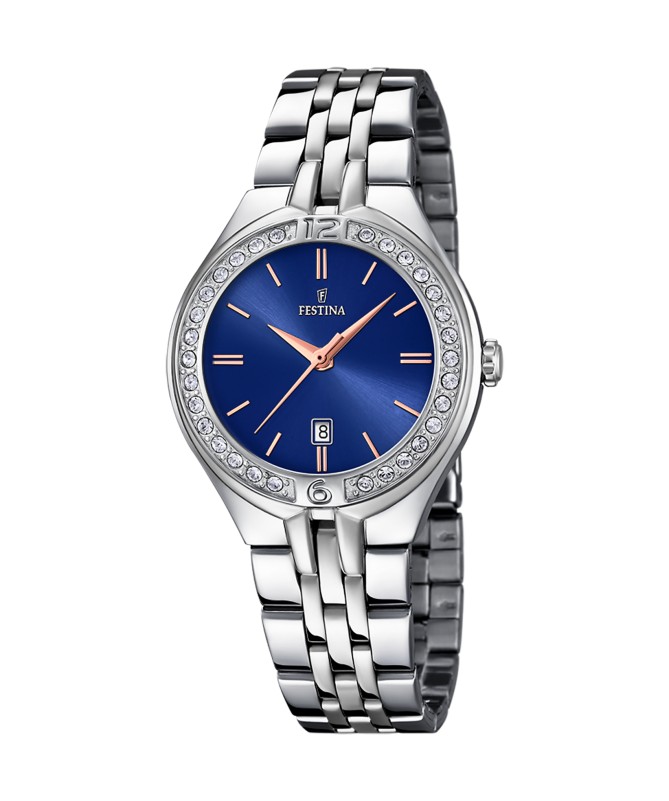 OROLOGIO FESTINA MADEMOISELLE F16867/5 AZZURO CINGHIA ACCIAIO INOSSIDABILE 316L, DONNA