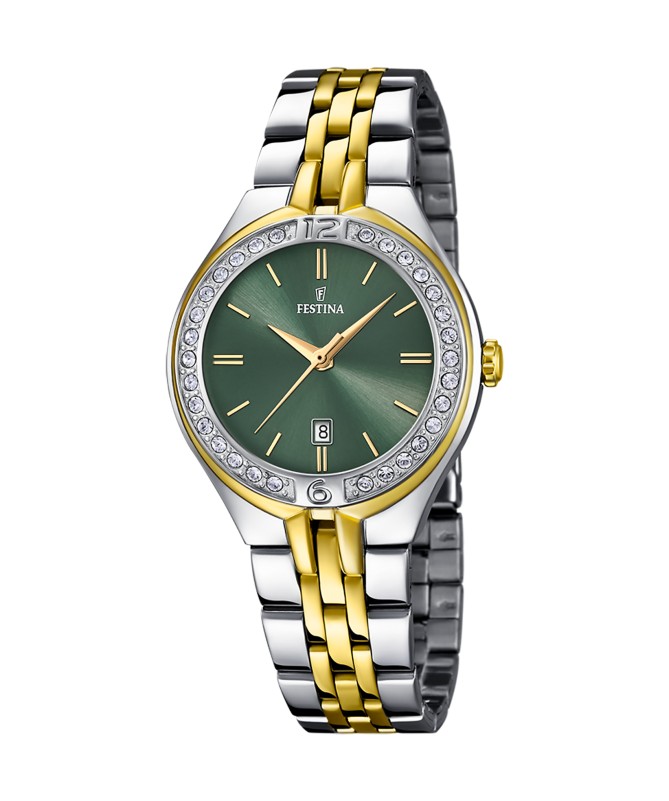 OROLOGIO FESTINA MADEMOISELLE F16868/4 VERDE CINGHIA ACCIAIO INOSSIDABILE 316L, DONNA