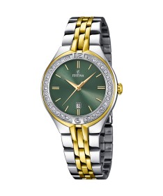 OROLOGIO FESTINA MADEMOISELLE F16868/4 VERDE CINGHIA ACCIAIO INOSSIDABILE 316L, DONNA