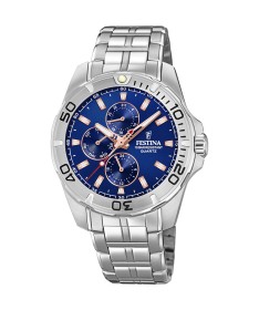 OROLOGIO FESTINA MULTIFUNZIONE COLLEZIONE F20445/5 BLU CINTURINO IN ACCIAIO, UOMO