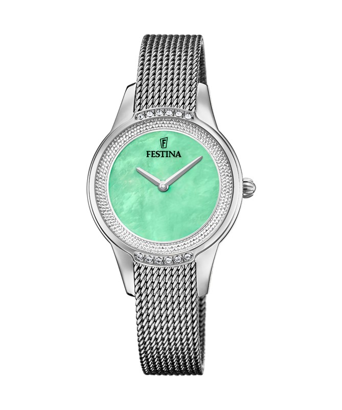 OROLOGIO FESTINA MADEMOISELLE F20494/6 ACQUAMARINA CINGHIA ACCIAIO INOSSIDABILE 316L, DONNA