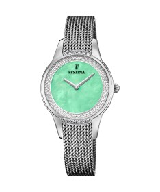 OROLOGIO FESTINA MADEMOISELLE F20494/6 ACQUAMARINA CINGHIA ACCIAIO INOSSIDABILE 316L, DONNA