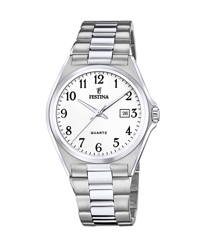 OROLOGIO FESTINA F20552/1 BIANCO CON CINTURINO IN ACCIAIO, UOMO
