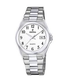 OROLOGIO FESTINA F20552/1 BIANCO CON CINTURINO IN ACCIAIO, UOMO