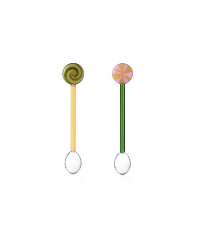 Set 2 pcs cucchiaini giallo&verde c/lecca-lecca - Ichendorf & Alessandra baldereschi