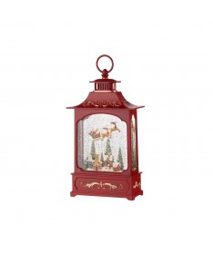 BOULE DE NEIGE LANTERNA BASSA CON MUSICA, LED, MOVIMENTO CONTINUO E TIMER