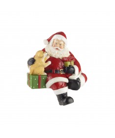 BABBO NATALE SEDUTO CON CAGNOLINO