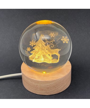 SFERA VETRO CON LED Ø 6 cm "ALBERO DI NATALE"