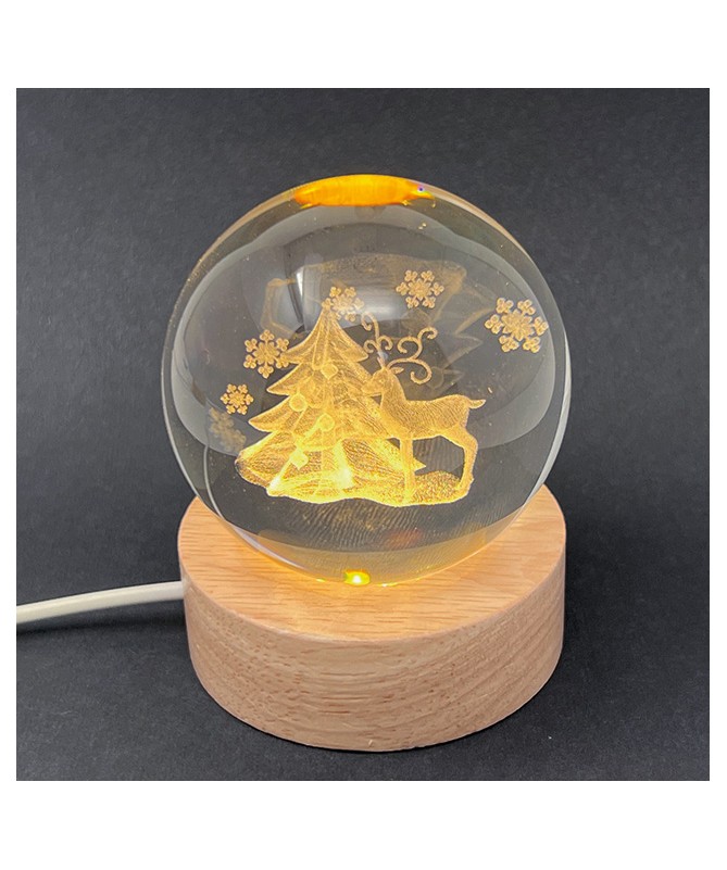 SFERA VETRO CON LED Ø 6 cm "ALBERO DI NATALE"