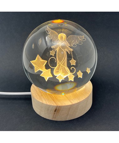 SFERA VETRO CON LED Ø 8 cm "ANGELO"