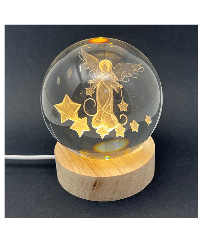 SFERA VETRO CON LED Ø 8 cm "ANGELO"