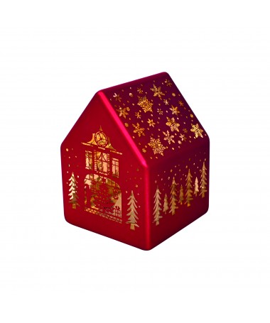 CASETTA VETRO CON LED COLORE ROSSO