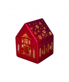 CASETTA VETRO CON LED COLORE ROSSO