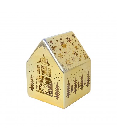 CASETTA VETRO CON LED COLORE ORO