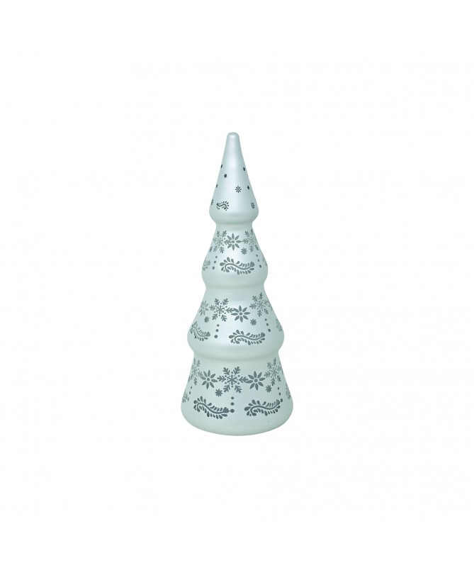 ALBERO VETRO CON LED 21h cm COLORE BIANCO