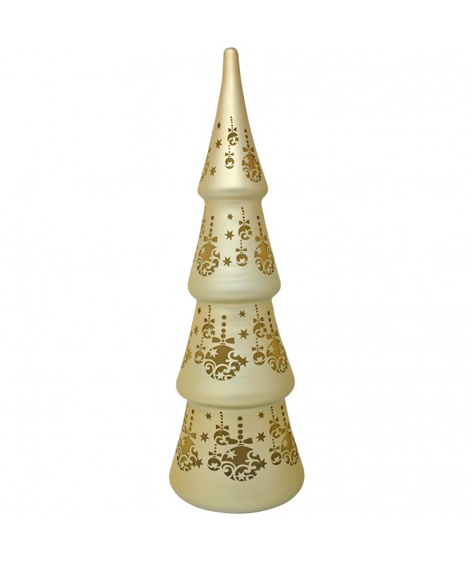 ALBERO VETRO CON LED 31h cm COLORE ORO