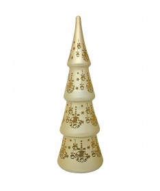 ALBERO VETRO CON LED 31h cm COLORE ORO