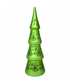 ALBERO VETRO CON LED 31h cm COLORE VERDE