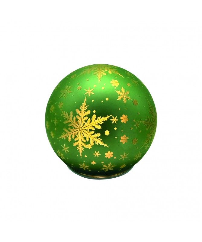 SFERA VETRO CON LED Ø 10 cm COLORE VERDE