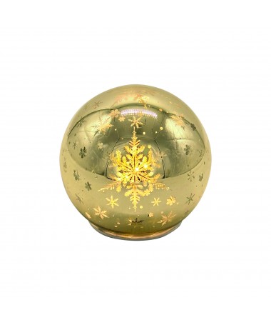 SFERA VETRO CON LED Ø 10 cm COLORE ORO