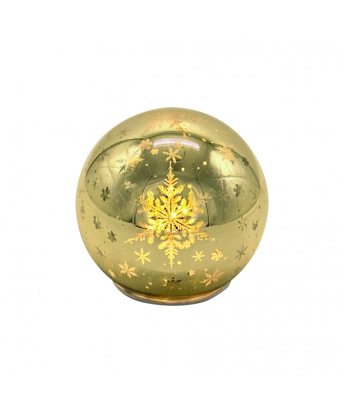 SFERA VETRO CON LED Ø 10 cm COLORE ORO
