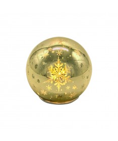 SFERA VETRO CON LED Ø 10 cm COLORE ORO