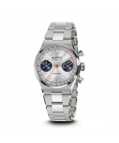 Eberhard & Co. Contodat Chronographe Argenté con contatori blu 31156.03 CA2C