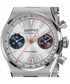 Eberhard & Co. Contodat Chronographe Argenté con contatori blu 31156.03 CA2C