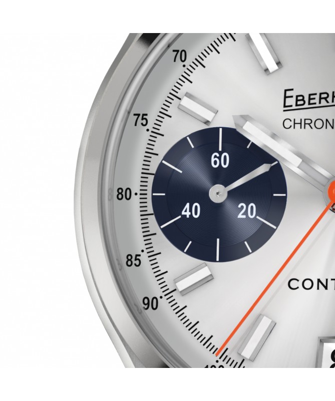 Eberhard & Co. Contodat Chronographe Argenté con contatori blu 31156.03 CA2C