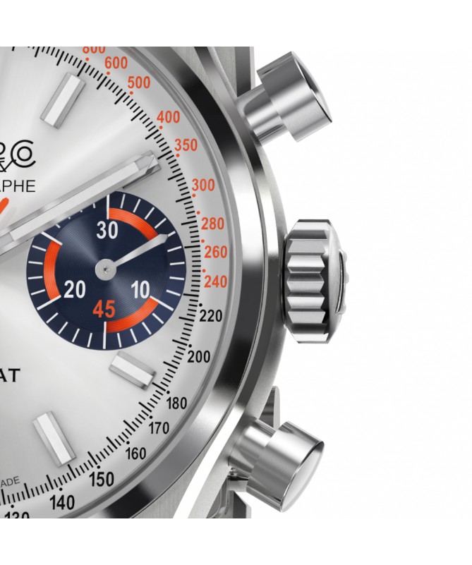 Eberhard & Co. Contodat Chronographe Argenté con contatori blu 31156.03 CA2C