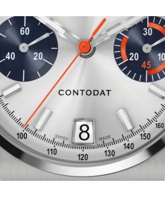 Eberhard & Co. Contodat Chronographe Argenté con contatori blu 31156.03 CA2C