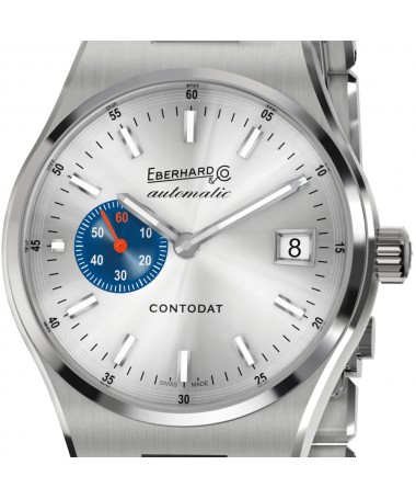 Eberhard & Co. Contodat Automatic Argenté con contatore blu 41156.03 CA2C